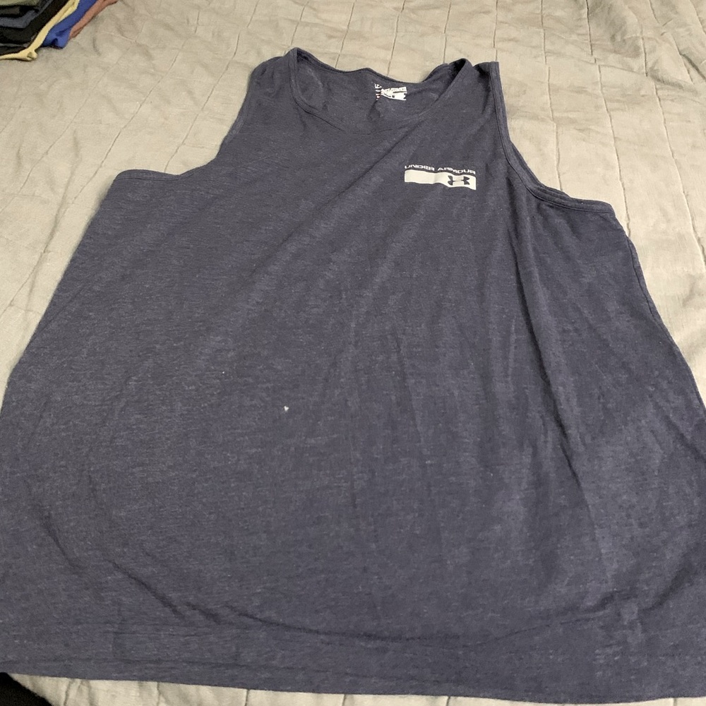 Navy Under Armour Muscle Top